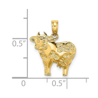 Load image into Gallery viewer, 14K Polished Playful Cow Charm
