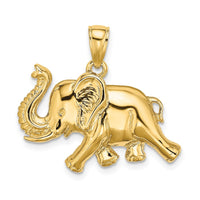 Load image into Gallery viewer, 14K 2-D Elephant Running w/ Raised Trunk Charm

