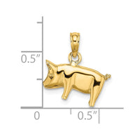 Load image into Gallery viewer, 14K 3-D Polished Pig with Curly Tail Charm
