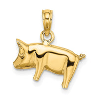 Load image into Gallery viewer, 14K 3-D Polished Pig with Curly Tail Charm
