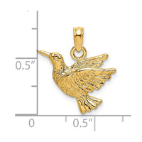 Load image into Gallery viewer, 14K Engraved Hummingbird Charm

