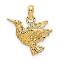 Load image into Gallery viewer, 14K Engraved Hummingbird Charm
