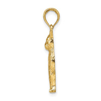 Load image into Gallery viewer, 14K Textured Sitting Cat Charm
