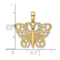 Load image into Gallery viewer, 14K Filigree Butterfly Charm
