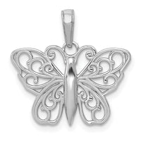 Load image into Gallery viewer, 14K White Gold Filigree Butterfly Charm
