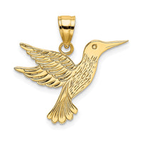 Load image into Gallery viewer, 14K Polished and Engraved Hummingbird Charm
