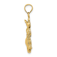 Load image into Gallery viewer, 14K 2-D Kangaroo with Baby in Pouch Pendant

