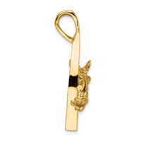 Load image into Gallery viewer, 14K Polished Horse Head in Stirrup Charm
