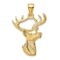 Load image into Gallery viewer, 14K 2-D Deer Head Profile Charm
