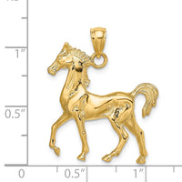 Load image into Gallery viewer, 14K 3-D Polished Horse Charm
