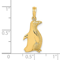 Load image into Gallery viewer, 14K 2-D Polished and Engraved Penguin Charm
