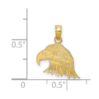Load image into Gallery viewer, 14K Engraved Flat Eagle Head Charm
