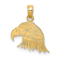 Load image into Gallery viewer, 14K Engraved Flat Eagle Head Charm
