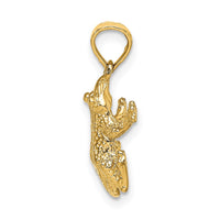 Load image into Gallery viewer, 14K 2-D Textured Top View Frog Charm
