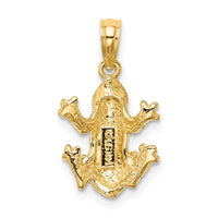 Load image into Gallery viewer, 14K 2-D Textured Top View Frog Charm
