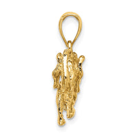Load image into Gallery viewer, 14K 3-D Elephant Profile w/ Tusk Charm
