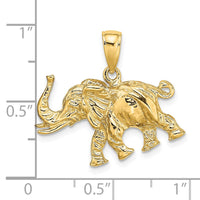 Load image into Gallery viewer, 14K 3-D Elephant Profile w/ Tusk Charm
