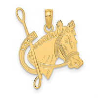 Load image into Gallery viewer, 14K Textured Horse Head and Shoe Charm
