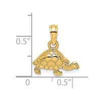 Load image into Gallery viewer, 14K Polished and Engraved Mini Turtle Charm
