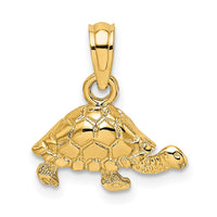 Load image into Gallery viewer, 14K Polished and Engraved Mini Turtle Charm
