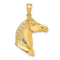 Load image into Gallery viewer, 14K 3-D Polished Horse Head Charm
