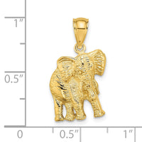 Load image into Gallery viewer, 14K 2-D Elephant w/ Raised Trunk Charm
