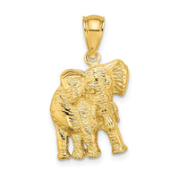 Load image into Gallery viewer, 14K 2-D Elephant w/ Raised Trunk Charm
