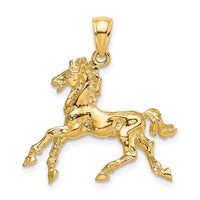 Load image into Gallery viewer, 14K 3-D Horse Trotting Charm

