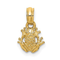 Load image into Gallery viewer, 14K 2-D Textured Miniature Frog Charm
