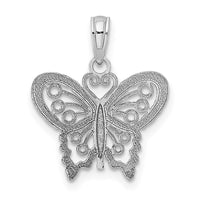 Load image into Gallery viewer, 14K White Gold Polished and Beaded Butterfly Charm
