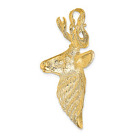 Load image into Gallery viewer, 14K 3-D Textured Deer Head Charm
