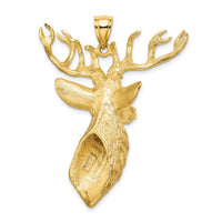 Load image into Gallery viewer, 14K 3-D Textured Deer Head Charm
