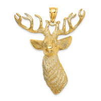 Load image into Gallery viewer, 14K 3-D Textured Deer Head Charm
