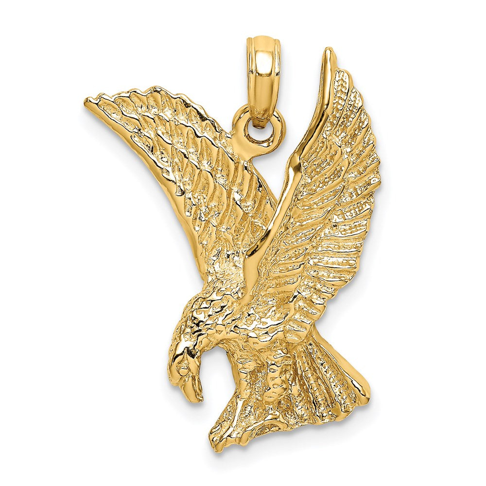 14K Eagle Landing w/Wings Up Charm