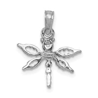 Load image into Gallery viewer, 14K White Gold 2-D Mini Dragonfly w/Cut-out Wings Charm
