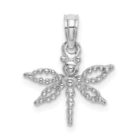 Load image into Gallery viewer, 14K White Gold 2-D Mini Dragonfly w/Cut-out Wings Charm
