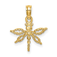 Load image into Gallery viewer, 14K 2-D Mini Dragonfly w/Cut-out Wings Charm
