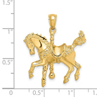 Load image into Gallery viewer, 14K Carousel Horse w/Tail Up Charm
