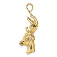 Load image into Gallery viewer, 14K 3-D Deer Head Charm

