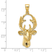 Load image into Gallery viewer, 14K 3-D Deer Head Charm
