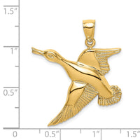 Load image into Gallery viewer, 14K Textured Flying Duck Charm
