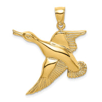 Load image into Gallery viewer, 14K Textured Flying Duck Charm

