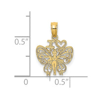 Load image into Gallery viewer, 14K I HEART Butterfly Charm
