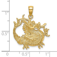 Load image into Gallery viewer, 14K 2-D Textured Dragon Charm
