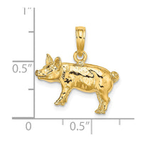 Load image into Gallery viewer, 14K 3-D Textured Farm Pig Charm
