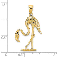 Load image into Gallery viewer, 14K 3-D Textured Flamingo Charm
