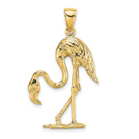 Load image into Gallery viewer, 14K 3-D Textured Flamingo Charm
