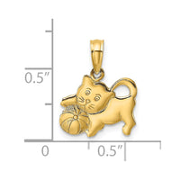 Load image into Gallery viewer, 14K 3-D Polished Kitten Charm
