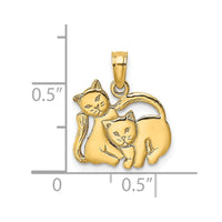 Load image into Gallery viewer, 14K 3-D Polished Two Kittens Charm
