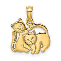 Load image into Gallery viewer, 14K 3-D Polished Two Kittens Charm
